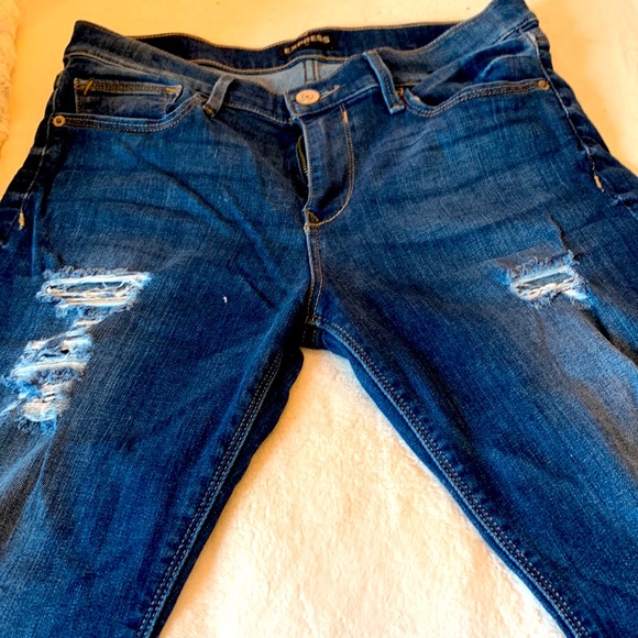 Express legging midrise distressed denim
